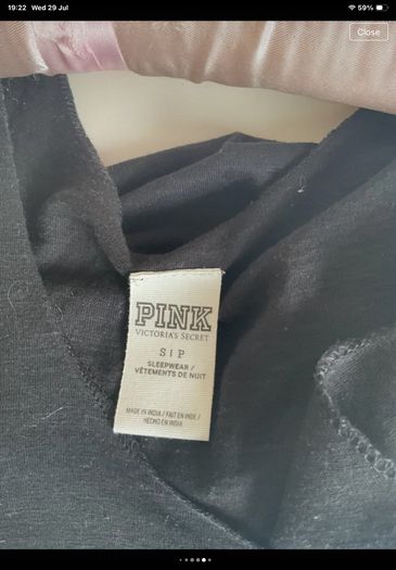 slerpwear Victoria secrets pink black sleepwear vest top size small