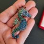 Seahorse Brooch Blue Crystals Pin Badge Broach Sea Horse Ocean Sea Theme Jewelry and Accessories Image 6