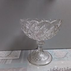 Cut Glass Footed Crystal Bonbon Dish