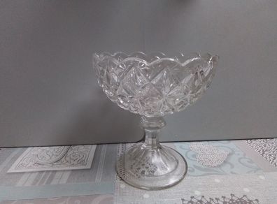 Cut Glass Footed Crystal Bonbon Dish