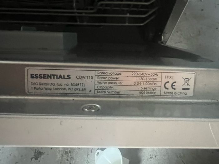 Essentials Tabletop dishwasher