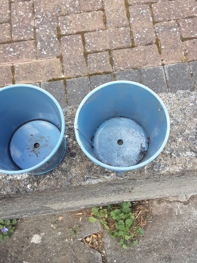 Small metal flower pots