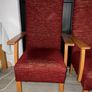 Single Accent Chair  Burgundy Fabric with Wooden Image 4