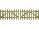 Picket Fence Gate 2 pcs Impregnated Wood 300x80 cm