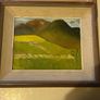 An original regional landscape painting depicting a mountainous Irish rural scene with traditional dry-stone walls, rolling green pastures, and a patch of bright yellow crop or gorse under an overcast sky Image 3