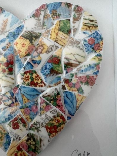 Handmade framed Mosaic Heart