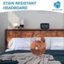 King Size Bed Frame with Storage Wooden Headboard, Metal Bed Frame Kingsize Bed Base/Mattress Foundation, Enhanced Support Noise Free, Textured Black+Brown Oak Image 2