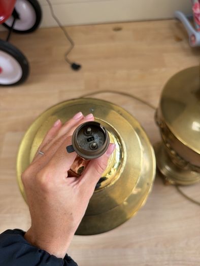Pair of brass lamp bases