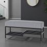 Ashton Modern Upholstered Bench with Shoe Rack Image 7
