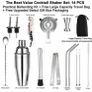 Cocktail Set,14 Piece Cocktail Making Set for Drink Mixing, Stainless Steel Bar Tool Kits with 750ml Cocktail Shaker Image 2