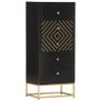 Drawer Cabinet Black and Gold 45x30x105 cm Solid Mango Wood Image 9