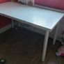 White Ikea desk and chair Image 3