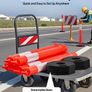 6 Pack Traffic Delineator Posts 1140 mm Traffic Safety Cones with Weighted Base and Reflective Strips, Heavy Duty Delineator Posts for Construction Site, Parking Lot Image 3