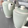 Vintage Poole Pottery Twintone Coffee Set, Ice Green & Seagull Image 9