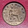 1874 H (Heaton) FARTHING Victoria coin Image 2