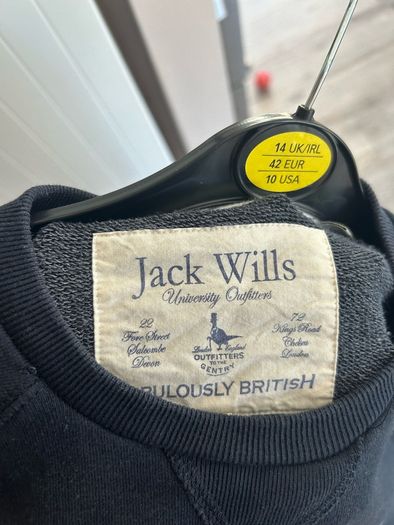 Jack Wills navy round neck printed jumper