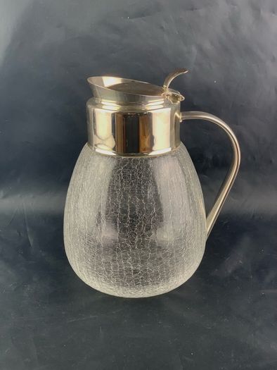 Mid Century crackled glass jug