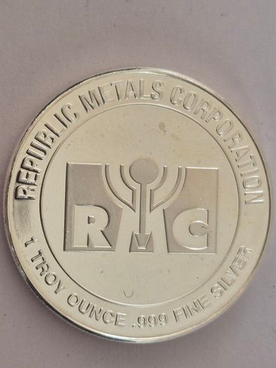 1 oz Republic Metals Corporation (RMC) Silver Round