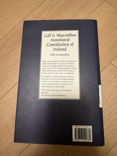 Gill and Macmillan Annotated Constitution of Ireland 1995 paperback