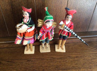 Folk Art 3 Peruvian Dolls