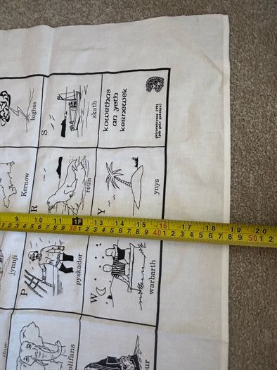 vintage Cornish Language Tea Towel