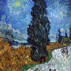 Vincent Van Gogh - Country Road in Provence by Night - Rare Mini Print/Poster