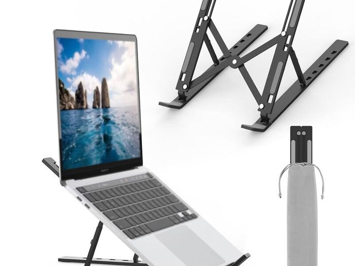 GB1054B Black Laptop Stand for Desk, Adjustable Laptop Riser, Portable Laptop Stand with 6 Angle