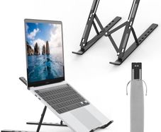 GB1054B Black Laptop Stand for Desk, Adjustable Laptop Riser, Portable Laptop Stand with 6 Angle