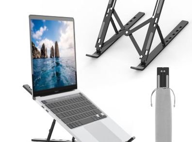GB1054B Black Laptop Stand for Desk, Adjustable Laptop Riser, Portable Laptop Stand with 6 Angle