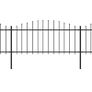 Garden Fence with Spear Top Steel (0.5-0.75)x5.1 m Black Image 6