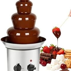 Chocolate Fountain 4 Tier Chocolate Fountain Machine Chocolate Fountain Fondue Set Electric Electric Chocolate Melting Machine Fondue Maker Fountain UK Plug 220V