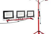 15000 Lumens, Three-Head Portable Camping Light with Individual Switch, Tripod Stand, 3.3 m Power Cord, for Indoor Outdoor Job Site Construction, IP65 Waterproof