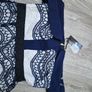 Ladies navy&white lace off-shoulder dress Medium Image 4