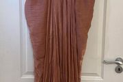 Elegant Dusty Mauve Crystal Embellished Evening Gown