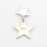 Vintage Signed 925 Sterling Silver Double Star Charm Image 5
