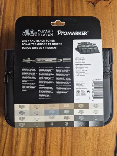 Markers Winsor &Newton ProMarker 24 Set Black &Greys Wallet