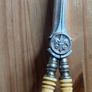 Vintage Silver Plated Grape Scissors Bone Handle Image 6