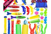 27pcs Swimming Pool Toys Diving Pool Toys Set, Diving Toys with Cute Animal Water Pistol, Underwater Diving Game Kit Treasures Training Toys With Storage Bag (FREE SHIPPING)