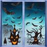 Halloween Window Clings Stickers, 7Sheet Halloween Bats Spiders Window Cling Sticker Decal for Halloween Window Decoration Image 2