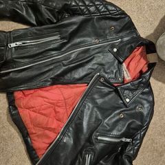 Vintage classic retro motorbike leather jacket