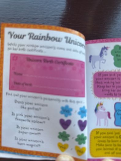 Unicorn teddy with activity booklet
