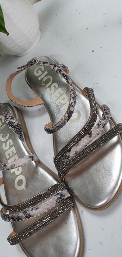 GIOSEPPO silver bling strappy sandals Sz 41 (Fit 7-7.5 UK)