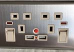 2 Way/Gang Brushed Stainless Steel UK Mains 3 Pin Plug Power Socket With USB Charging Ports and Neons!