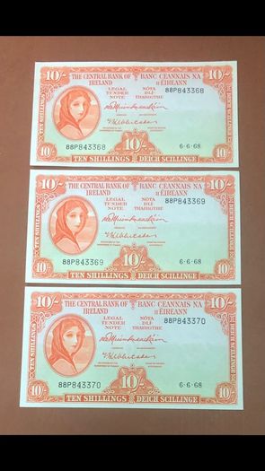 Irish Ten shilling lavery notes