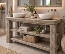 Handmade Aged Driftwood Style Bathroom Vanity Unit