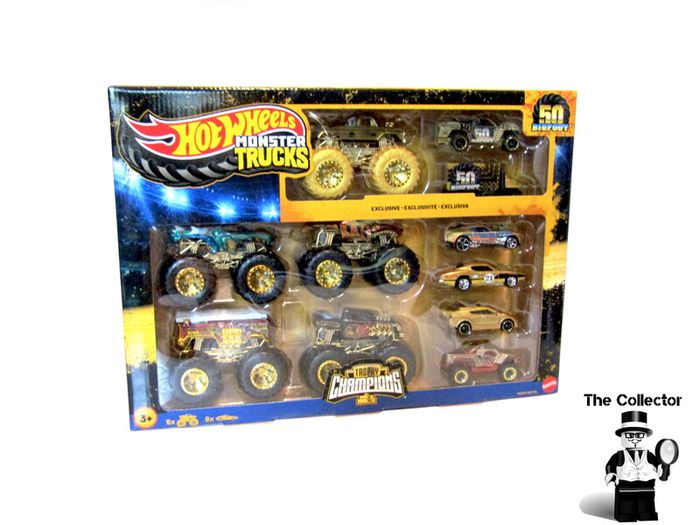 Hot Wheels 50th Anniversary Of Bigfoot 1:64 Monster Trucks Diecast Cars Trophy Champions Collection 11 Pack Brand New Sealed