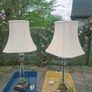 Stunning Pair of Crystal-Style & Antique Brass Table Lamps Image 6