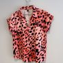 Pre Owned Leopard Print Short Sleeve Button-Down Shirt Image 4