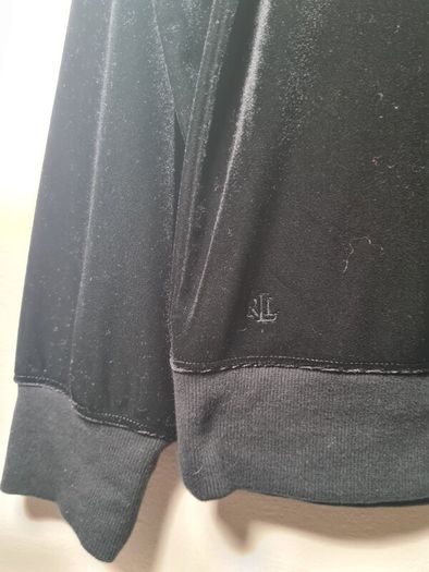 womens RALPH LAUREN black velvet sweater jumper blouse Size medium