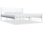 Bed Frame White Metal 180x200 cm